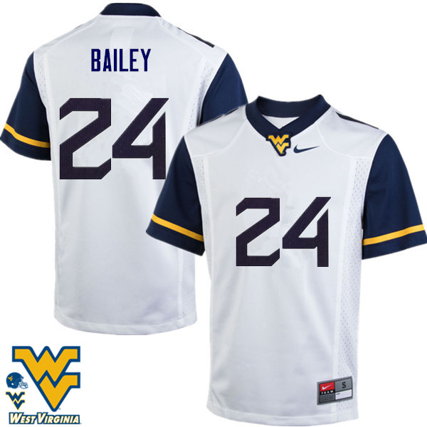 NCAA Men's Hakeem Bailey West Virginia Mountaineers White #24 Nike Stitched Football College Authentic Jersey LO23B73MK